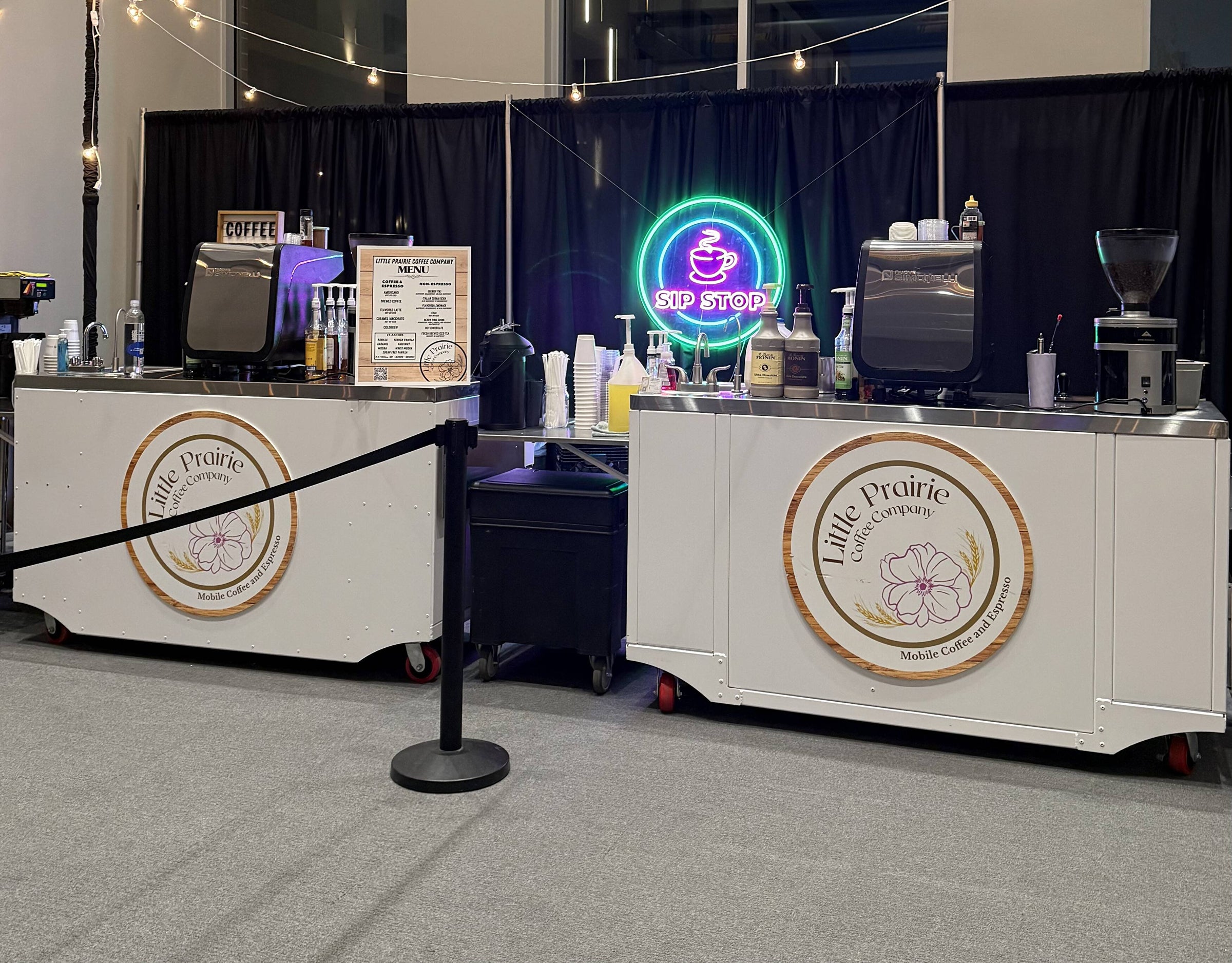 Little Prairie Coffee Company mobile coffee cart and team in Volga, SD